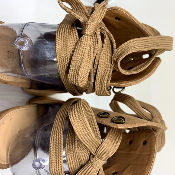 Shoe Dazzle Open toe lace up bootie - Picture 6 of 6